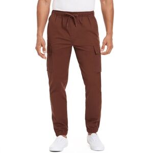 HURLEY RIPSTOP MENS CARGO JOGGERS DRAWSTRING WAIST SIZE XL BROWN